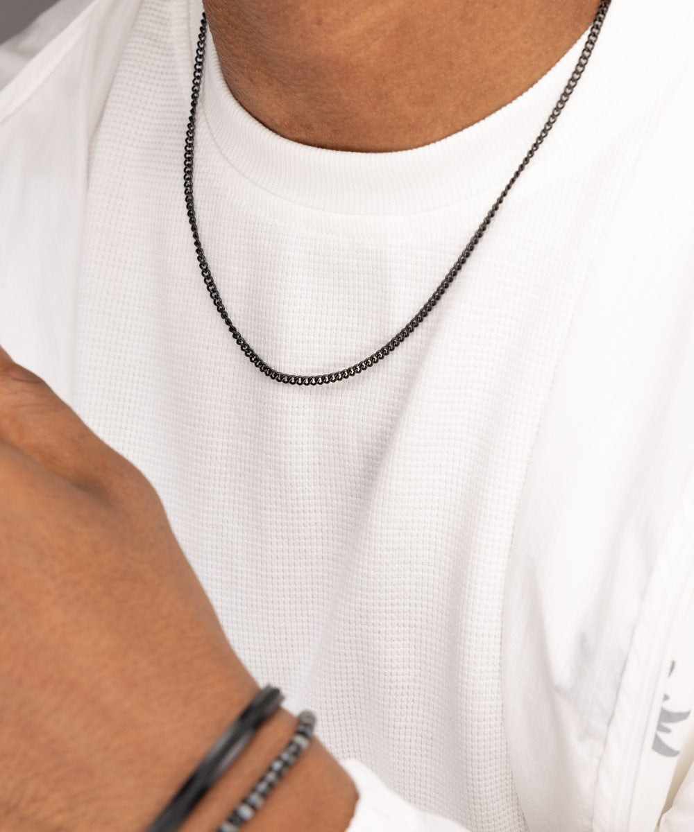 Curb Chain Necklace Black