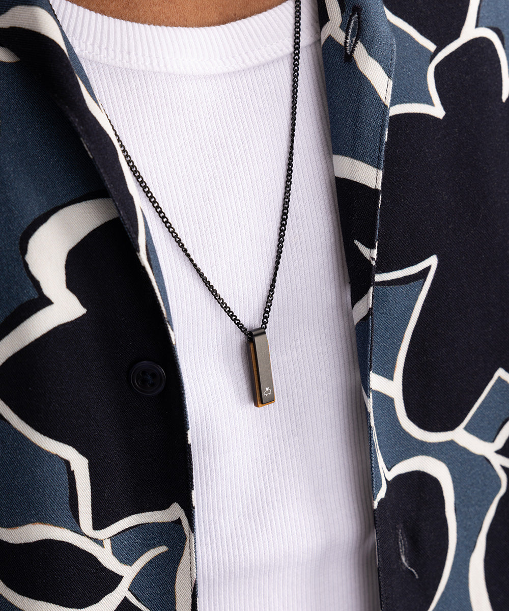 Monolith Necklace Tiger Eye | Black