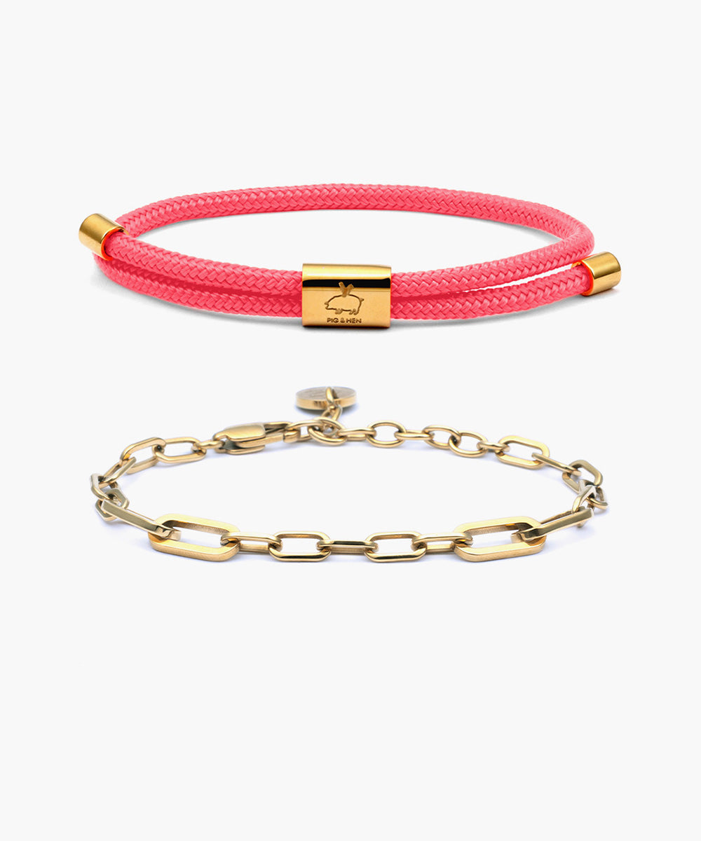 Lewis Neon Pink & Julie Gold Set
